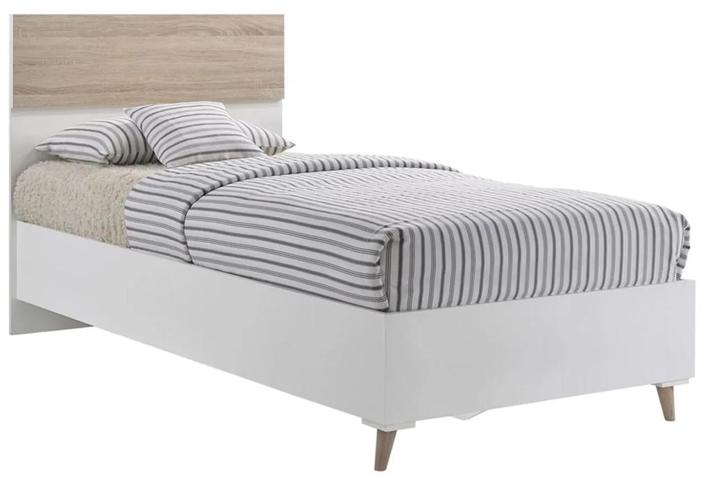 Κρεβάτι Μονό ALIDA Sonoma/Λευκό Μελαμίνη 97x203x100cm (Για Στρώμα 90x200cm)
