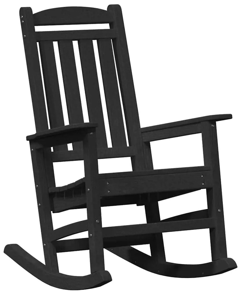 vidaXL Κουνιστή Καρέκλα Κήπου Μαύρο 70 x 92 x 108 εκ. HDPE