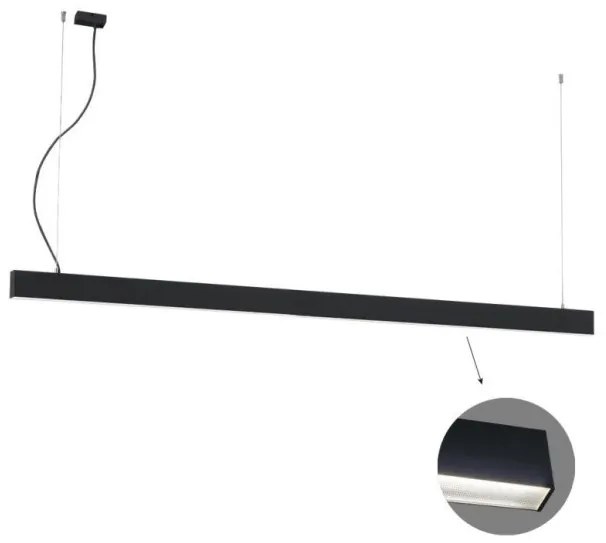 Γραμμικό Κρεμαστό L3380 3000K Μαύρο Microprismatic Ciba 3916-00338-3-B-M-N Viokef-3916-00338-3-B-M-N-Μαύρο 3916-00338-3-B-M-N