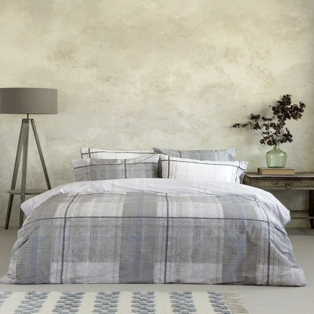 Παπλωματοθήκη Serene (Σετ 2τμχ) Grey Nima Μονό 160x240cm 100% Cotton
