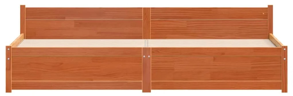 vidaXL Σκελετός Κρεβατιού Καφέ κεριού 200 x 200 cm Μασίφ ξύλο πεύκου