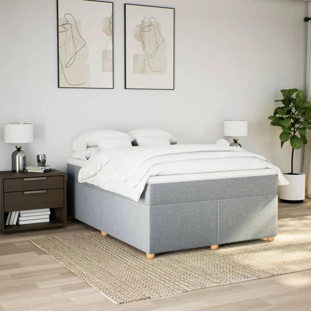 ΚΡΕΒΑΤΙ BOXSPRING ΜΕ ΣΤΡΩΜΑ ΑΝΟΙΧΤΟ ΓΚΡΙ 140X200 ΕΚ. ΥΦΑΣΜΑΤΙΝΟ 3285380