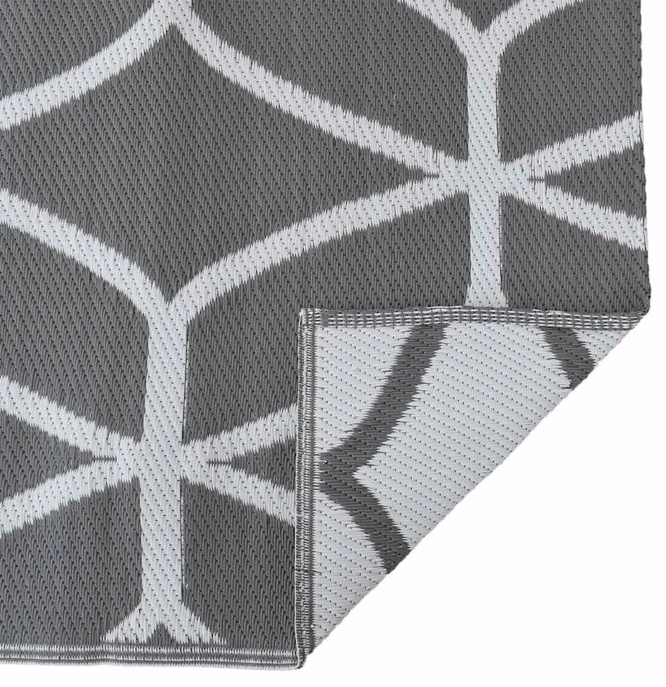 vidaXL Χαλί εξωτερικού χώρου Γκρι και λευκό 250 x 400 cm PP