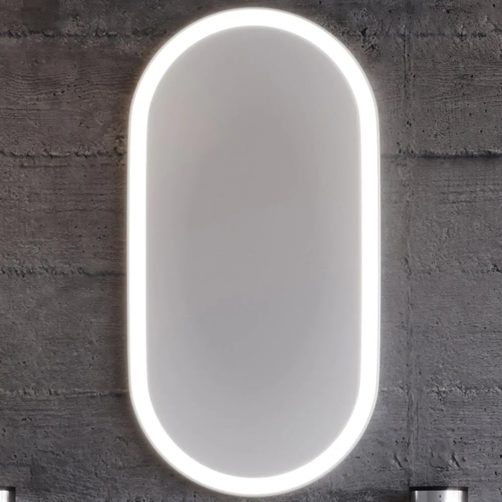 Καθρεφτης Led Masal Οβαλ 3MMASL042WHM 42×80cm White Mdf,Γυαλί