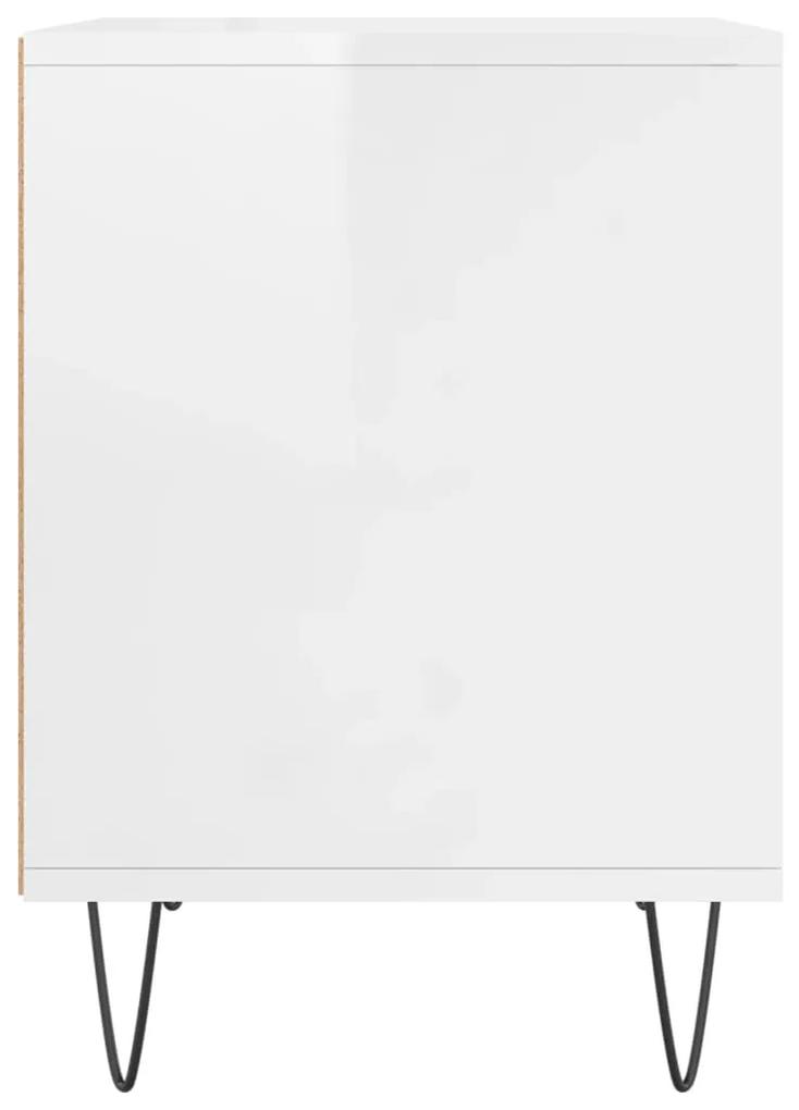 vidaXL Κομοδίνα 2 τεμ. Γυαλ. Λευκό 40 x 35 x 50 εκ. Επεξεργασμένο Ξύλο