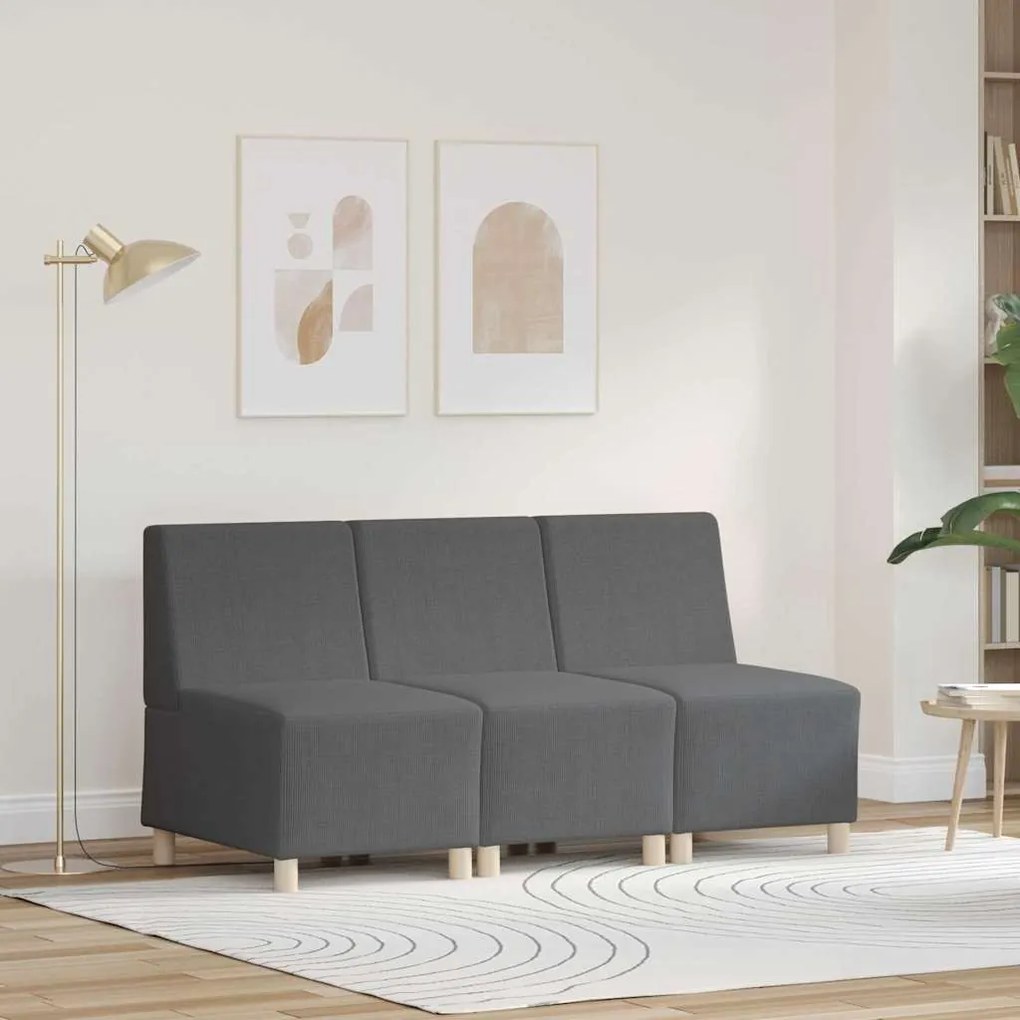 vidaXL Καθίσμα Σαλονιού 3 pcs Σκούρο γκρι 55 x 74 x 82 εκ. Βελούδο