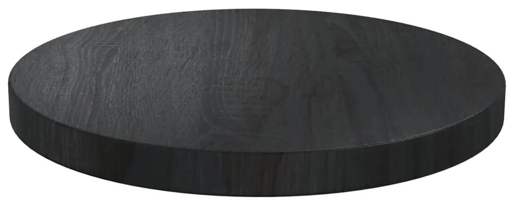 vidaXL Επιφάνεια Τραπεζιού Μαύρη Ø30 x 2,5 εκ. από Μασίφ Ξύλο Πεύκου