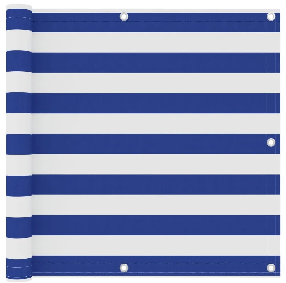 Διαχωριστικό Βεράντας Λευκό/Μπλε 90 x 400 εκ. Ύφασμα Oxford