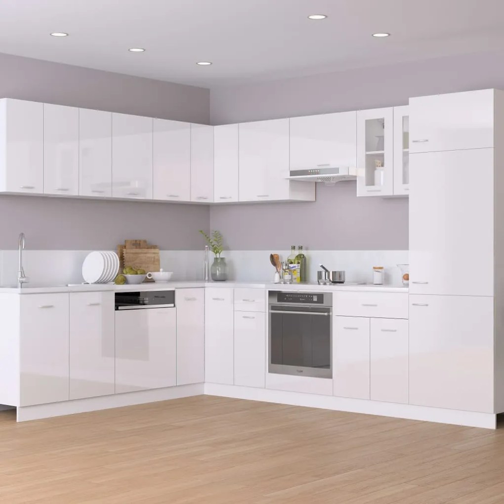 vidaXL Ντουλάπι Νεροχύτη Lyon Γυαλιστερό Λευκό 80x46x81,5εκ.