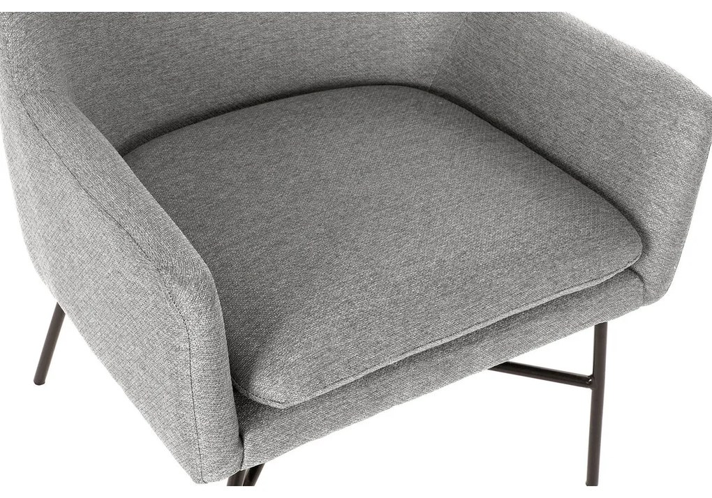 Πολυθρόνα DKD Home Decor Μαύρο Ανοιχτό Γκρι Μέταλλο 66 x 62 x 76,5 cm
