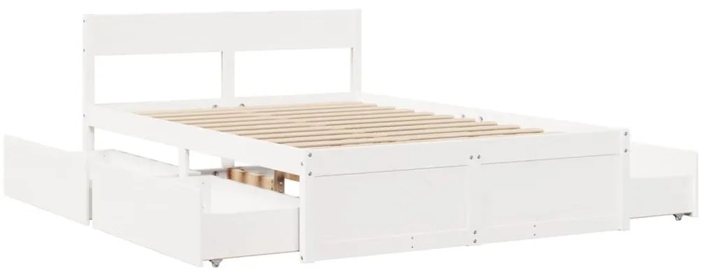 vidaXL Σκελετός Κρεβ. Χωρίς Στρώμα Λευκό 120x190 εκ Μασίφ Πεύκο