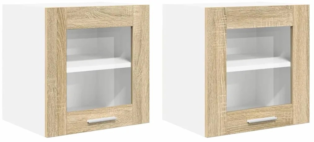 vidaXL Κρεμαστό ντουλάπι Riga 2 pcs Δρύς Sonoma 40 x 31 x 40 εκ.