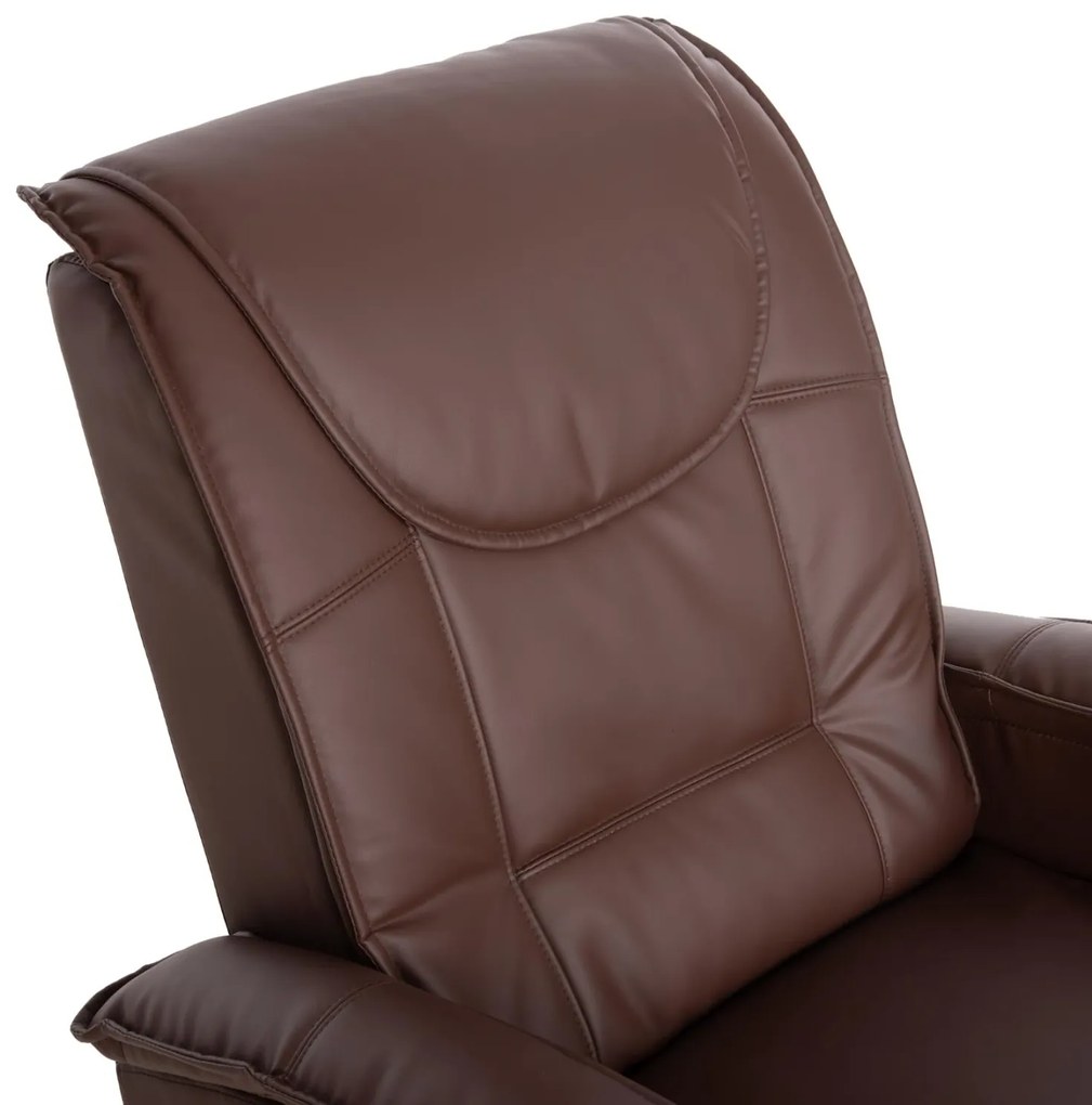 Πολυθρόνα RELAX ROCCA με Μηχανισμό MASSAGE και PU Καφέ σκούρο 80x96x97 εκ. 80x96x97 εκ.