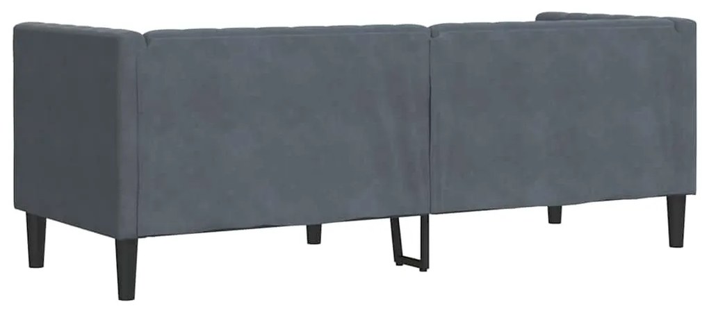 vidaXL Καναπές Chesterfield Σκούρο γκρι 194 x 74.5 x 70.5 εκ. Βελούδο