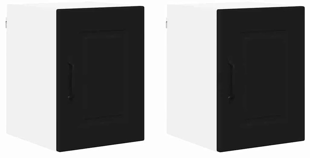 vidaXL Ντουλάπα Κουζίνας με ράφι με πόρτα 2 pcs Μαύρο 30 x 31 x 40 εκ.