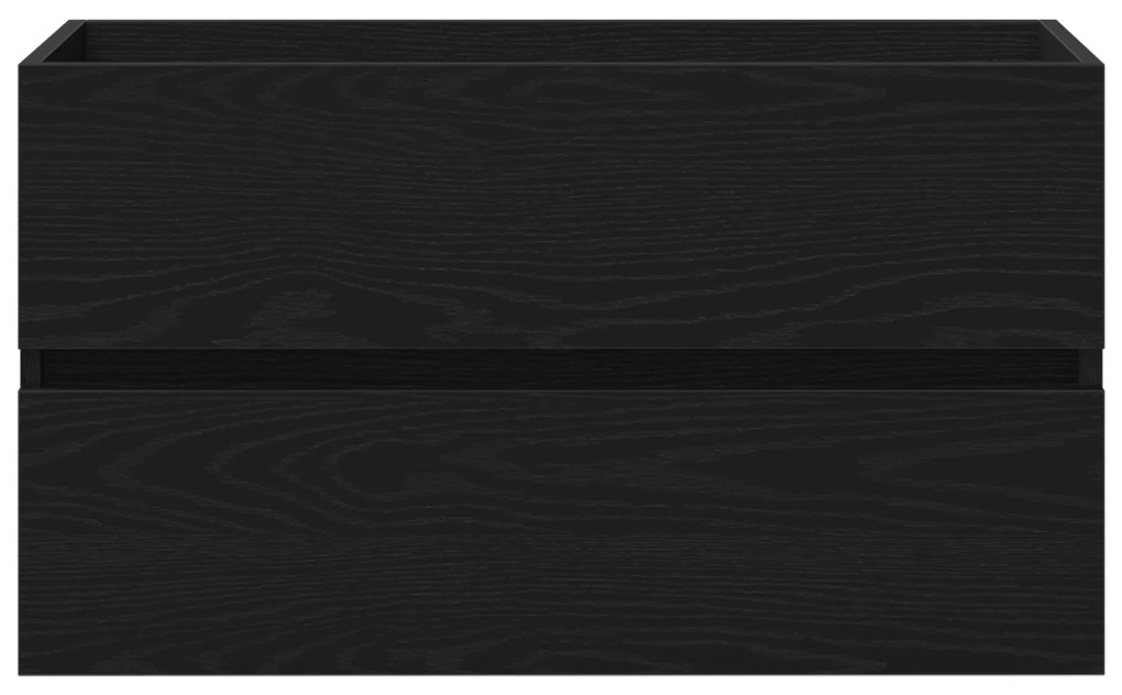 vidaXL Ντουλάπι Νεροχύτη  Μαύρος Δρύς 80x38.5x45 εκ. Επεξεργασμένο Ξύλο