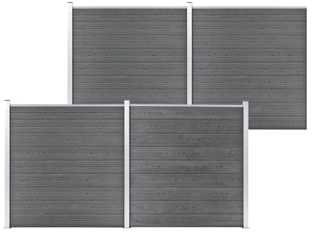 vidaXL Πάνελ Περίφραξης Γκρι 699 x 186 εκ. από WPC