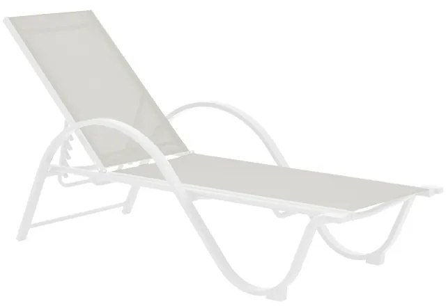 Ξαπλώστρα με μπράτσα Attain λευκό αλουμίνιο και textilene σε μπεζ απόχρωση 191x64x32εκ Υλικό: ALUMINUM - TEXTILE - POLYWOOD 152-000024