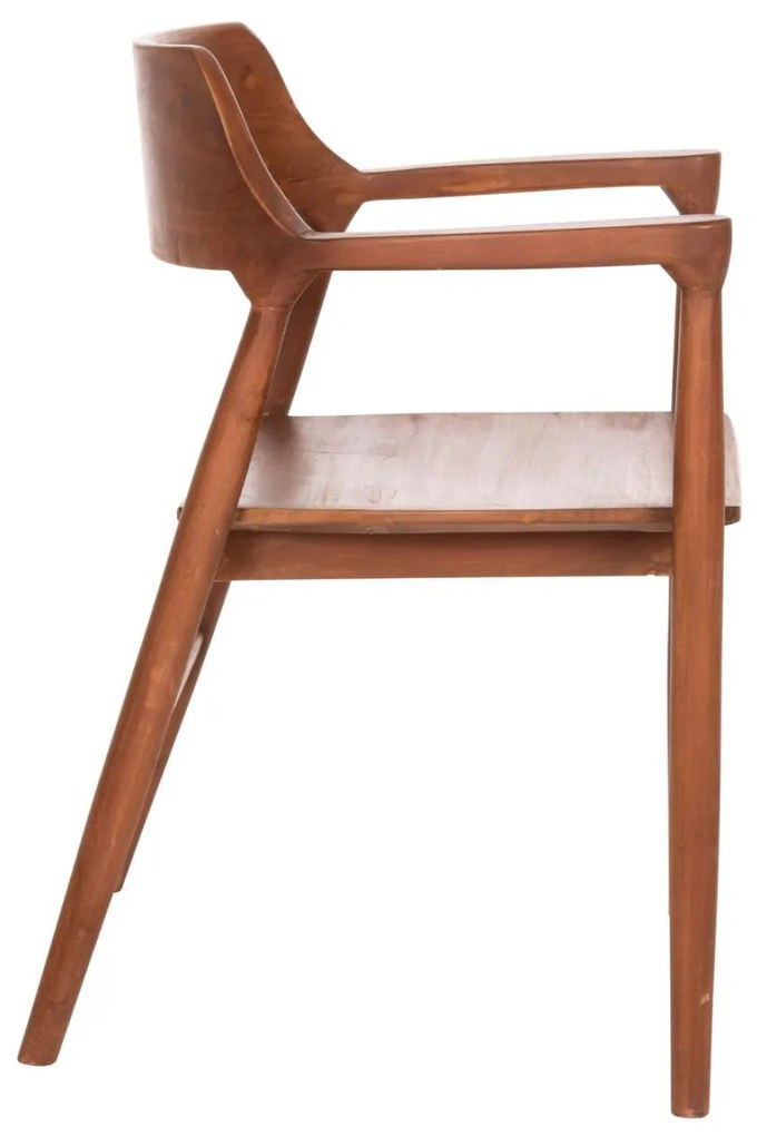 Πολυθρόνα Τραπεζαρίας NIONI Ξύλο Teak Καρυδί 57x53x77Yεκ. 57x53x77 εκ.