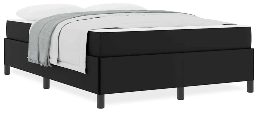vidaXL Σκελετός κρεβατιού με στρώμα Μαύρο 140 x 200 cm Τεχνητό δέρμα