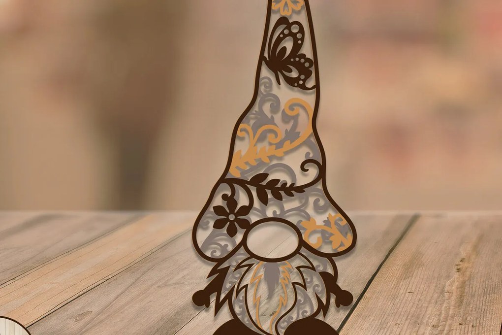 Σετ των 2 Intra απο ξύλο plywood  Χρώμα wenge 3mm-4mm πάχος - Πρότυπο πολλαπλών επιπέδων Gnome, Διακόσμηση σπιτιού Δίασταση 3x8 cm INTRAFABR-119472404