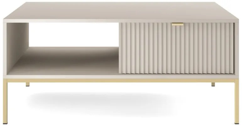 Τραπεζάκι Σαλονιού Nova Λευκό Kazmir + Χρυσό 104x46x68cm