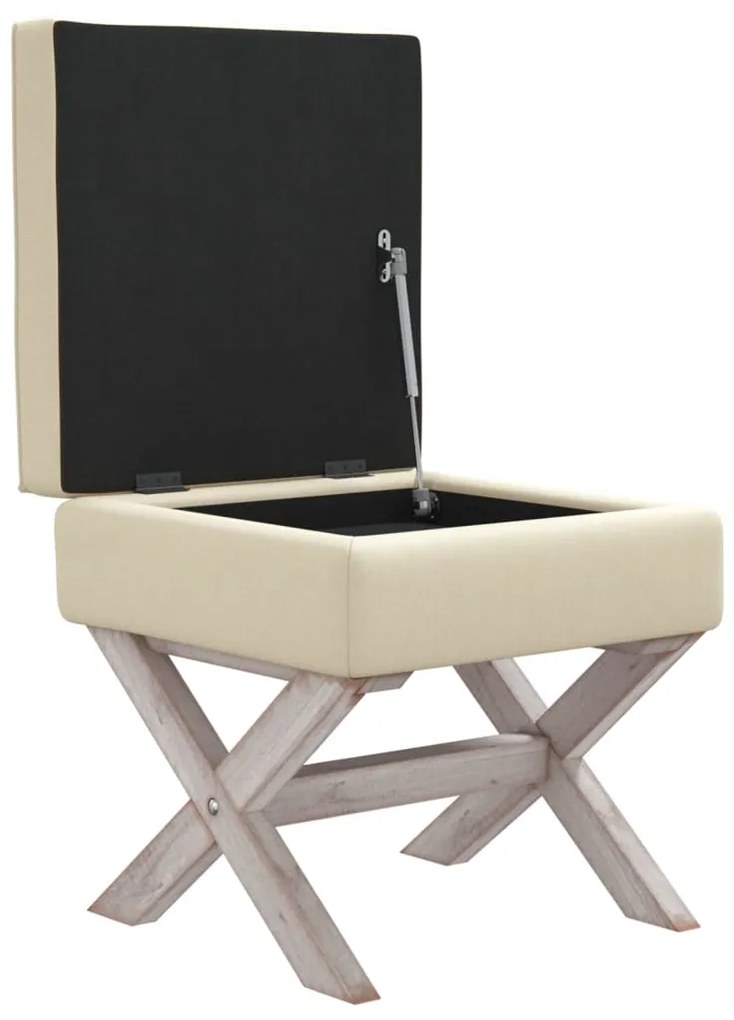 vidaXL Σκαμπό Αποθήκευσης 45 x 45 x 49 εκ. Λινό