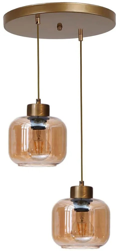 Φωτιστικό Οροφής 534LUN6140 Φ25x80cm 2xE27 40W Honey-Gold Opviq