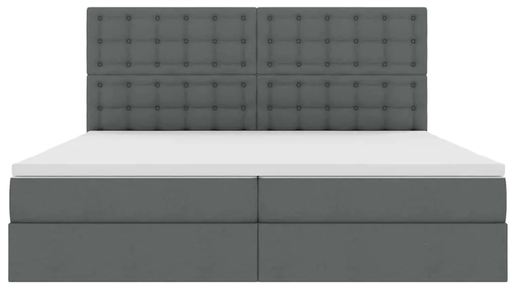vidaXL Κρεβάτι με αποθηκευτικό χώρο και LED Σκούρο Γκρι 200 x 200 cm