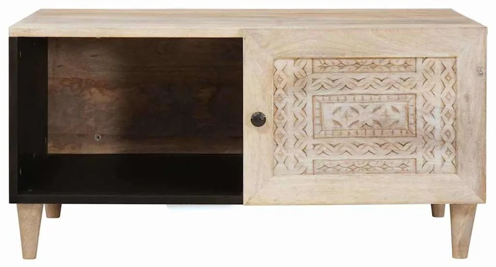 vidaXL Τραπεζάκι σαλονιού Μπεζ 80 x 50 x 40 cm Μασίφ ξύλο μάνγκο
