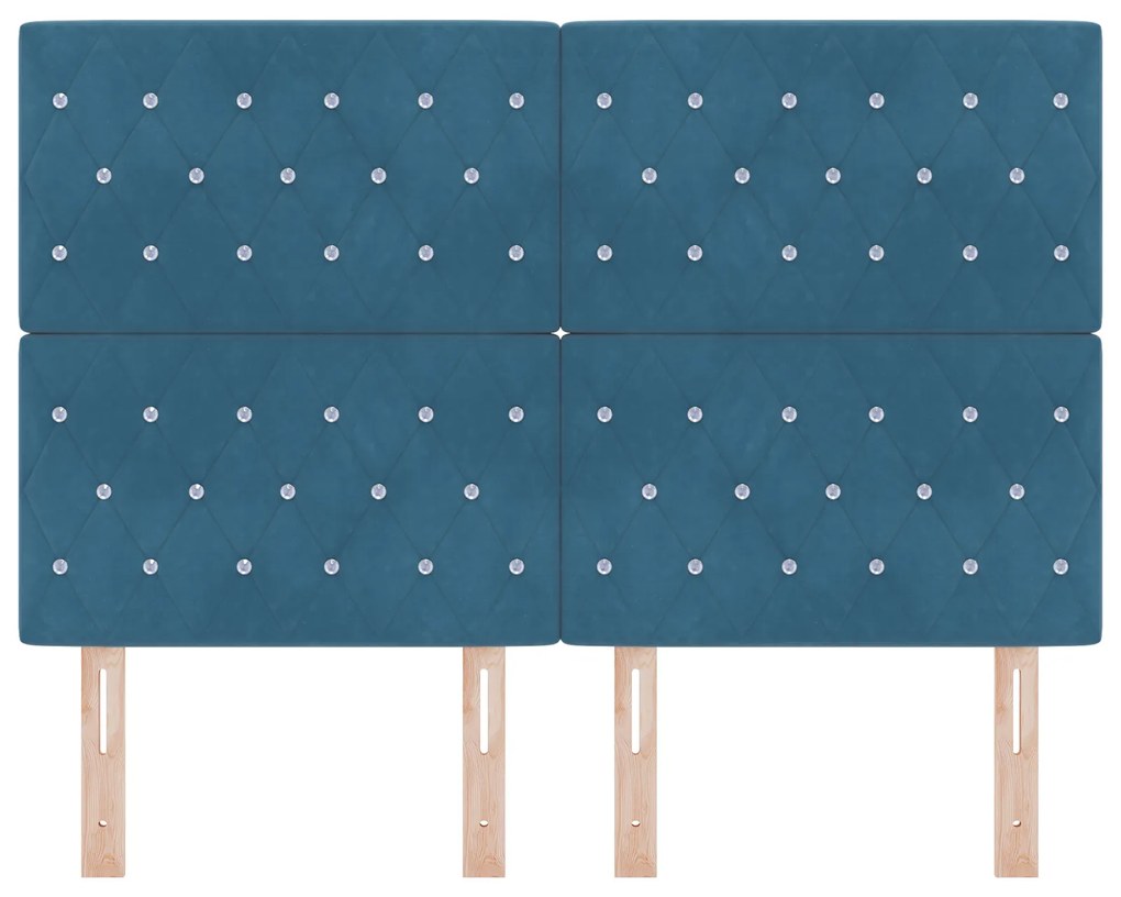 vidaXL Βελούδινο Κεφαλάρι Argyle Σκούρο Μπλε 160 cm Βελούδο