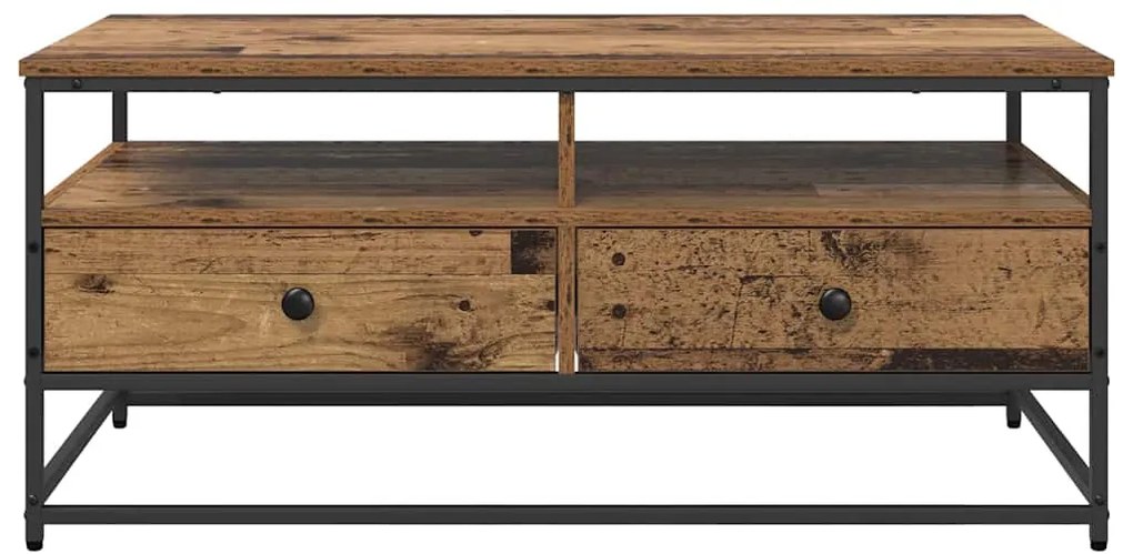 vidaXL Τραπεζάκι σαλονιού με συρτάρι Παλιό Ξύλο 100 x 51 x 45 cm