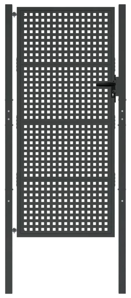 vidaXL Πόρτα Κήπου Ανθρακί 100x200 εκ. Ατσάλι