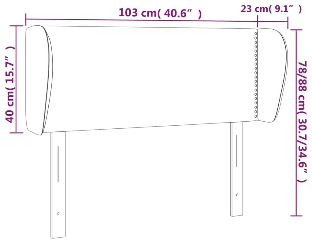 Κεφαλάρι με Πτερύγια Σκούρο Πράσινο 103x23x78/88 εκ. Βελούδινο 3117049