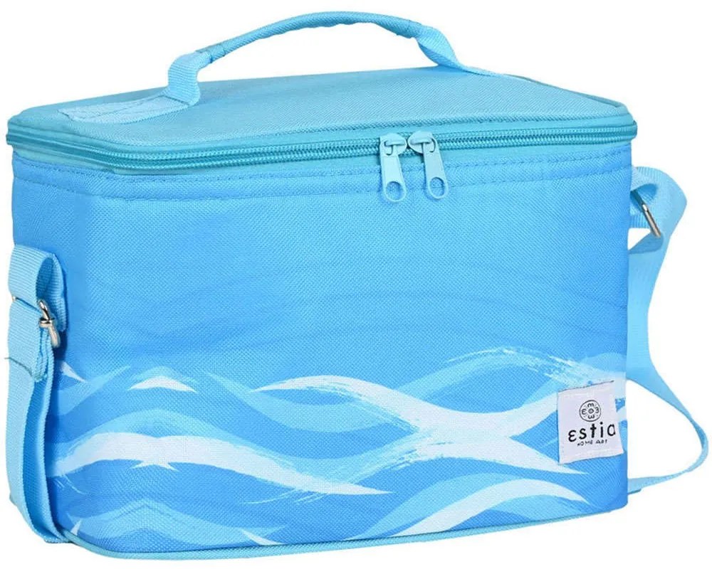 Ισοθερμική Τσάντα Tranquil Tides 00-23355 22x15x16cm 5lt White-Blue Estia Πολυέστερ