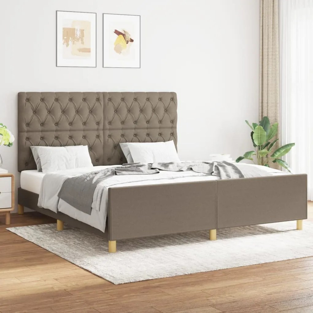 vidaXL Σκελετός Κρεβατιού Χωρίς Στρώμα Taupe 160x200 εκ. Υφασμάτινο