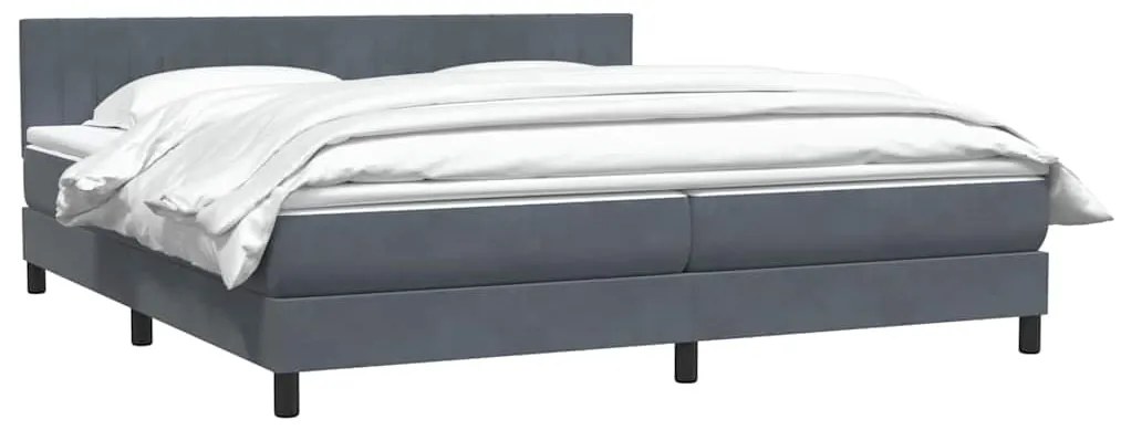 ΚΡΕΒΑΤΙ BOXSPRING ΜΕ ΣΤΡΩΜΑ ΣΚΟΥΡΟ ΓΚΡΙ 180X210 ΕΚ. ΒΕΛΟΥΔΙΝΟ 3316414