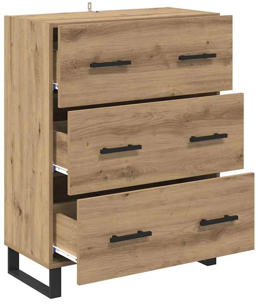 vidaXL Πλαϊνό γραφείο με συρτάρι Artisan Oak 69,5 x 34 x 90 εκ.