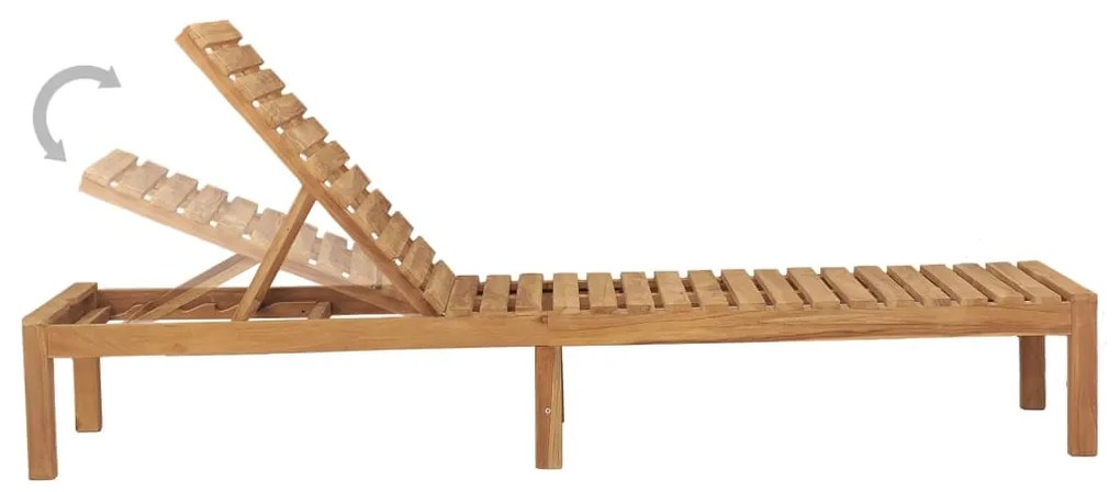 vidaXL Ξαπλώστρα από Μασίφ Ξύλο Teak