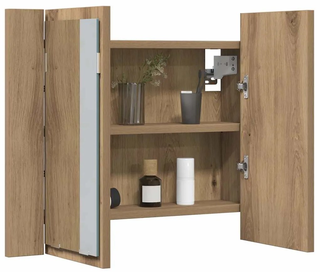 vidaXL Καθρέφτης Ντουλάπι Αρτισιανή Δρυς 60x12x45 εκ. Επεξ. Ξύλο