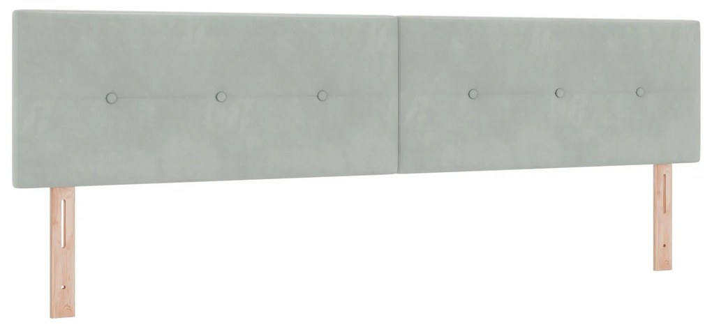 vidaXL Κρεβάτι Box Spring με Στρώμα Ανοιχτό Γκρι 200x200 εκ Βελούδο