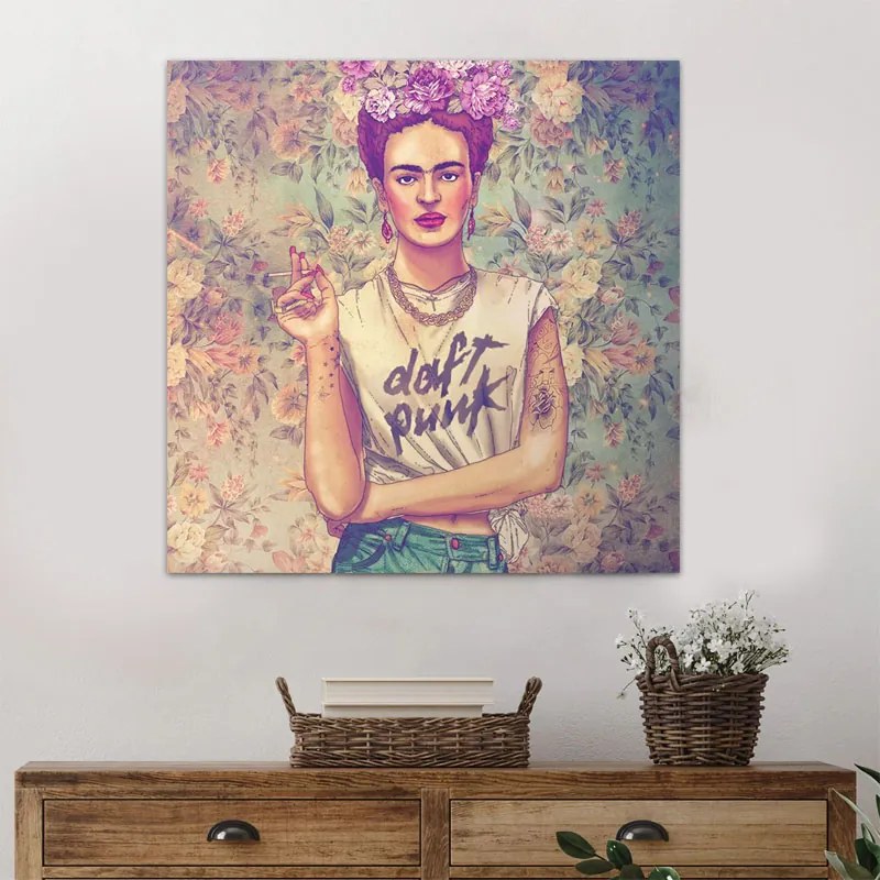 Πίνακας σε καμβά &quot;Frida Punk&quot; Megapap ψηφιακής εκτύπωσης 60x60x3εκ.