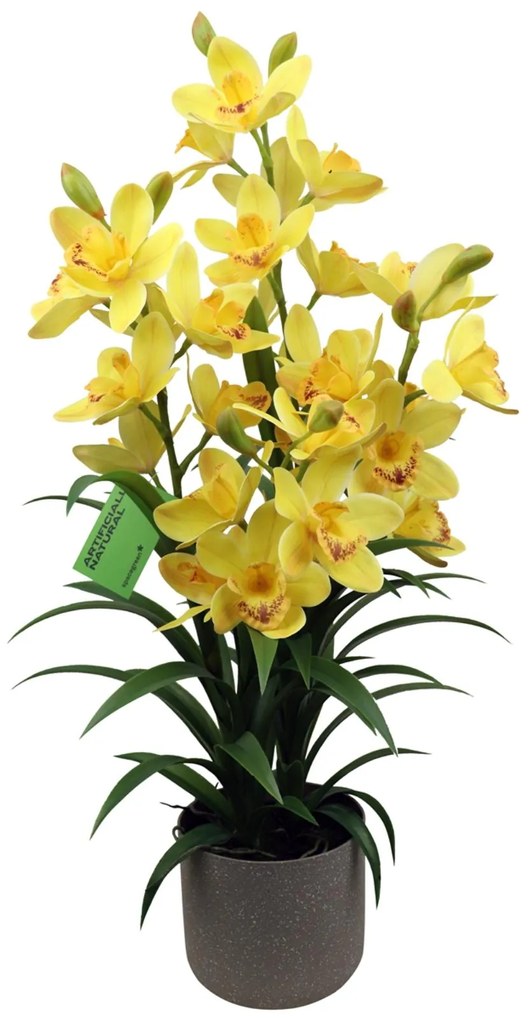 Supergreens Τεχνητό Φυτό Ορχιδέα \&quot;Cymbidium Orchid\&quot; Κίτρινο 80 εκ.