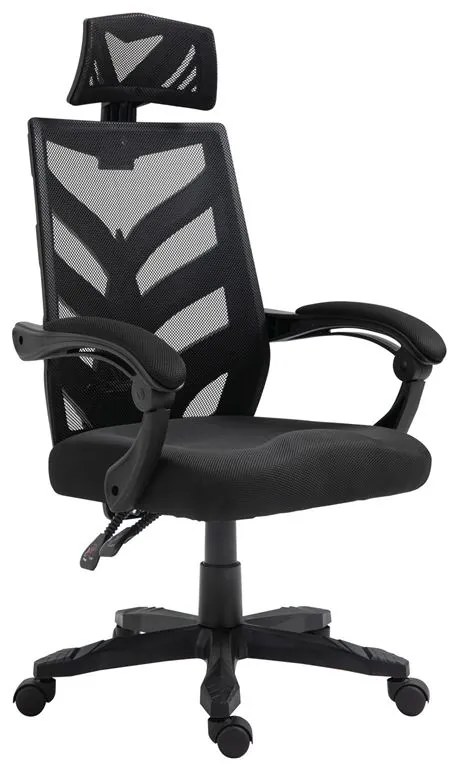 WOODWELL BF2980 Πολυθρόνα Γραφείου Διευθυντή, Mesh Μαύρο 60x66x111/121cm ΕΟ605,1