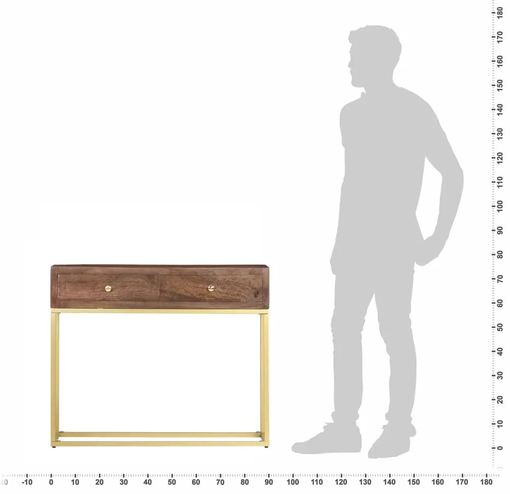 Τραπέζι Κονσόλα 90 x 30 x 75 εκ. από Μασίφ Ξύλο Μάνγκο - Καφέ