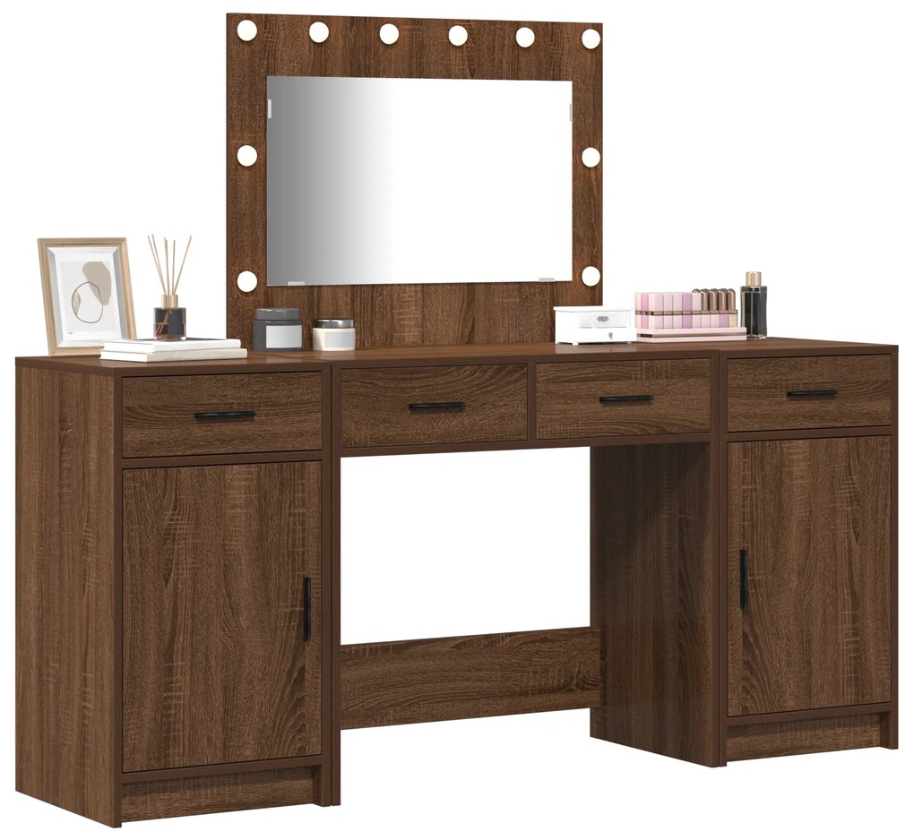vidaXL Τραπέζι περιποίησης με συρτάρι 3 pcs Καφέ 40 x 41 x 75 εκ