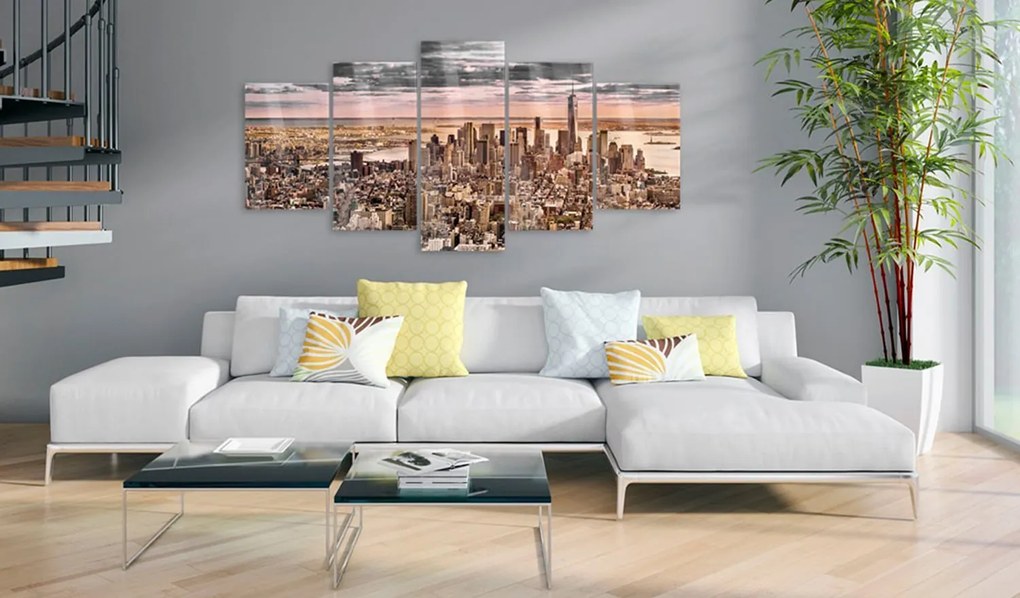 Πίνακας σε ακρυλικό γυαλί - New York City: Morning Sky [Glass] - 100x50