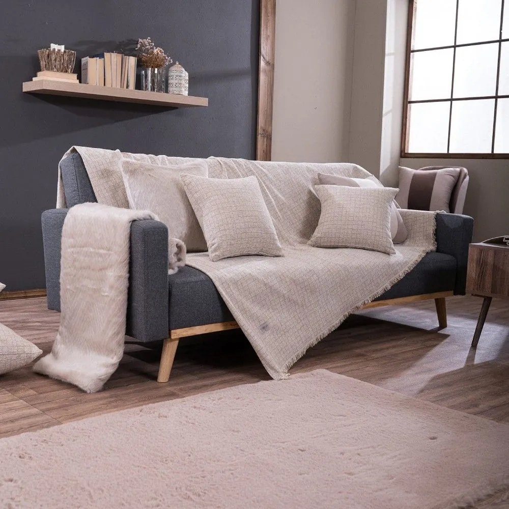 Ριχτάρι Lancaster 01 Ecru Teoran Armchair 180x150cm Βαμβάκι-Ακρυλικό