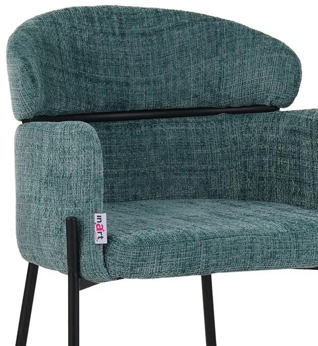 Καρέκλα - Πολυθρόνα Tolerse Inart πράσινο ύφασμα-πόδι μαύρο μέταλλο 58x57x80εκ 2αδα 58x57x80 εκ.