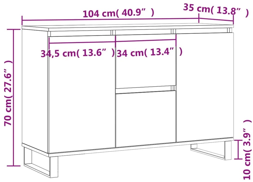 Ντουλάπι Καπνιστή Δρυς 104x35x70 εκ. από Επεξεργασμένο Ξύλο - Καφέ